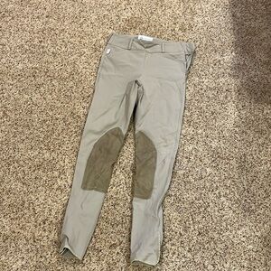 The tailored sportsman side zip tan riding breeches size 24 Velcro bottom